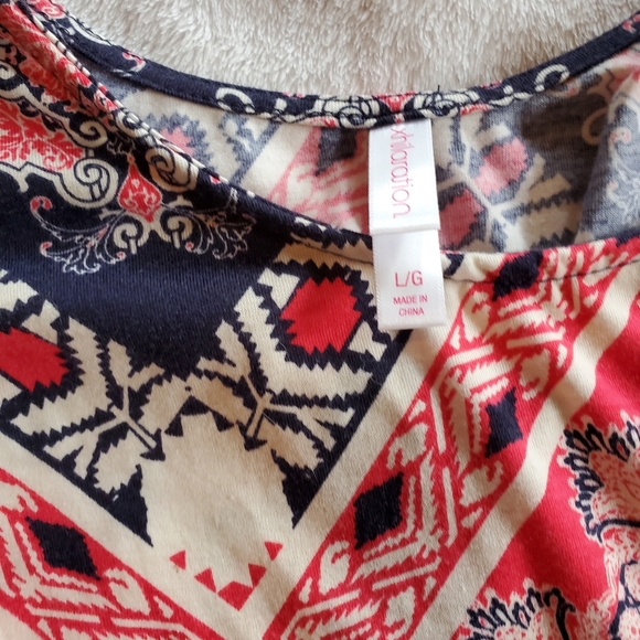 NWT Geo Maxi 70s Chic Pink Navy L - Picture 3 of 4